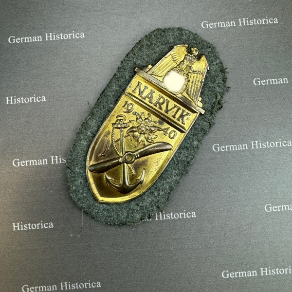 Narvik Schild Gold Kriegsmarine Feldgrau für Marinelandeinheiten