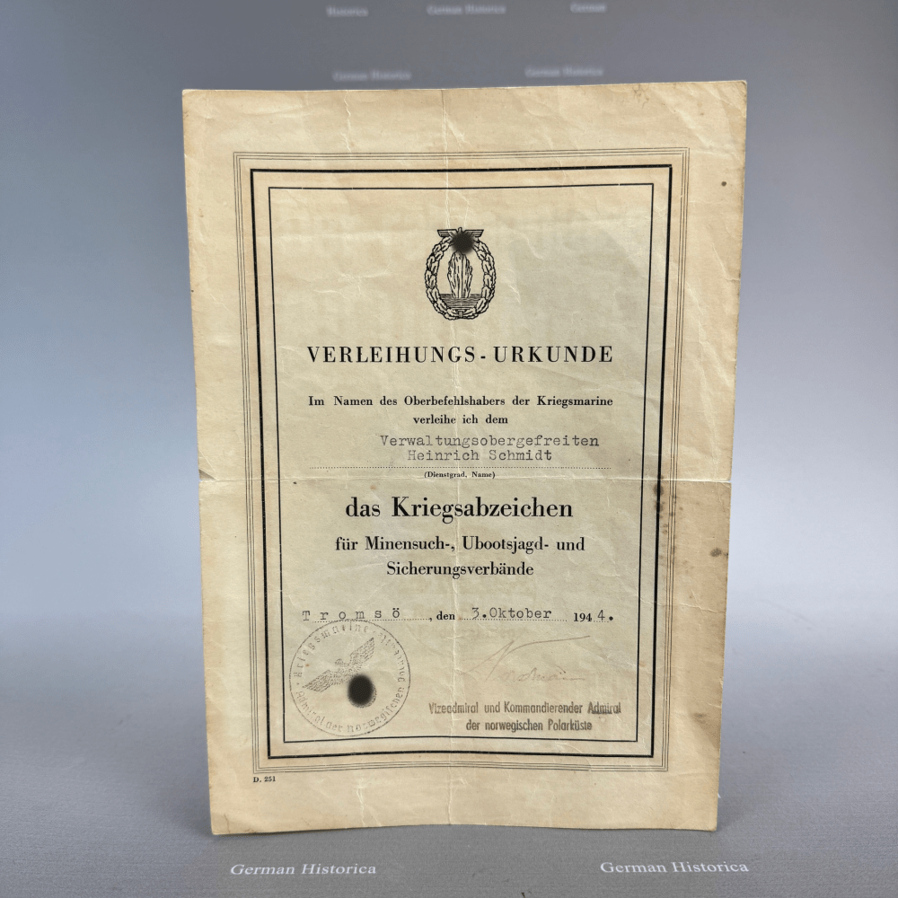 Kriegsmarine Mininensuchabzeichen, Kiel Ankauf2512222