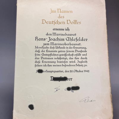 A. Legion Condor, Kriegsmarine, Reader, Urkunde Deutschland, Kiel, Kiel Ankauf25332122