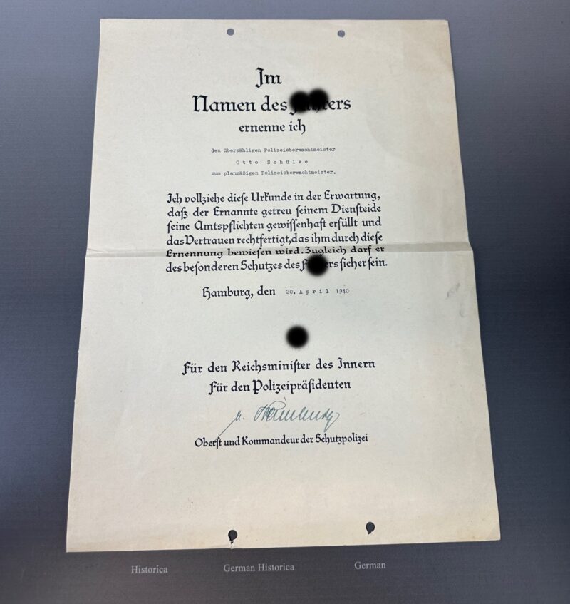 Unterschrift Erik von Heimburg SS Brigadeführer